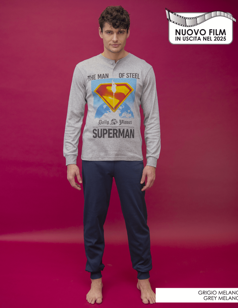 Pigiama interlock uomo Superman DCM7639 - Caos Intimo Donna - Uomo - Bambini - Casa - Sabor