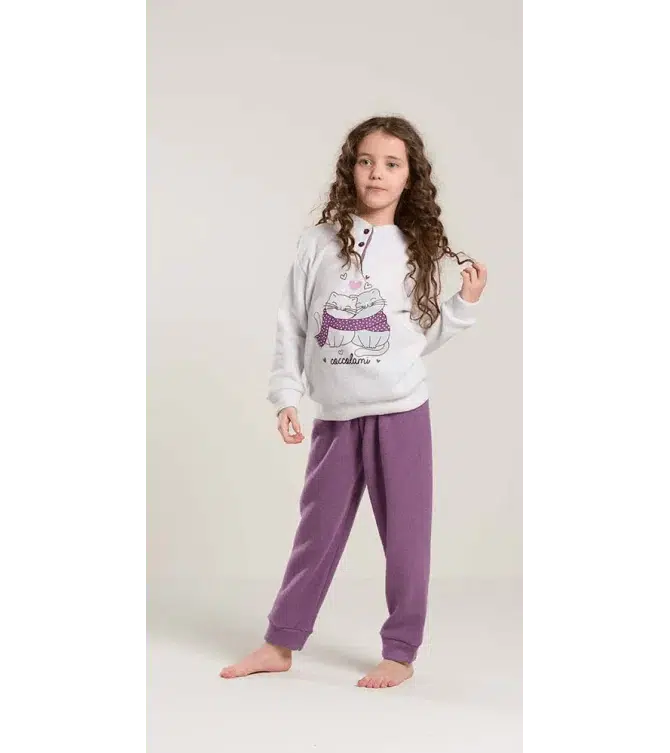 Pigiama invernale bambina/ragazza flanellato in Punto Milano Gary V30060 - Caos Intimo Donna - Uomo - Bambini - Casa - Gary