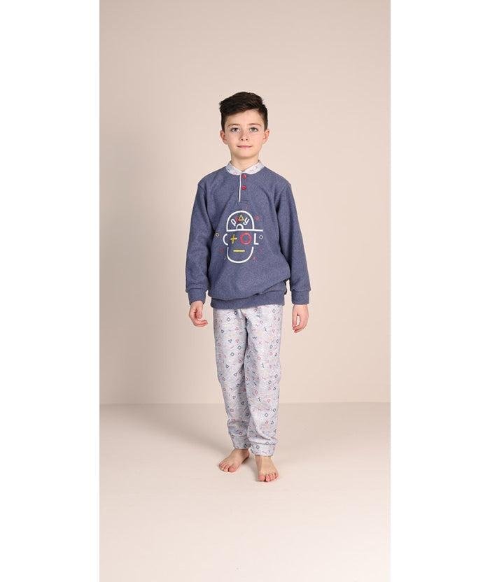 Pigiama invernale bambino flanellato Punto Milano Gary 3091 - Caos Intimo Donna - Uomo - Bambini - Casa - Gary