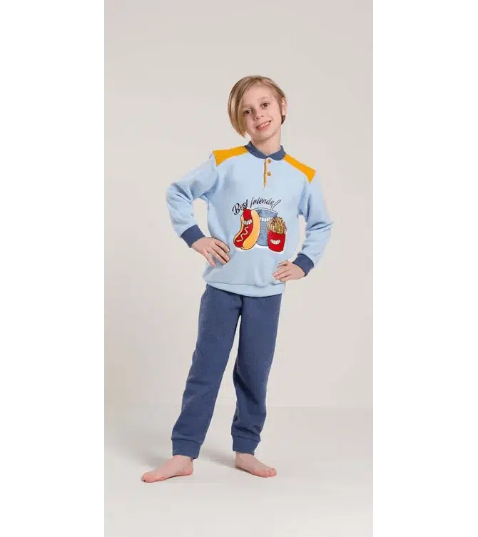 Pigiama invernale bambino flanellato Punto Milano Gary V30082 - Caos Intimo Donna - Uomo - Bambini - Casa - Gary