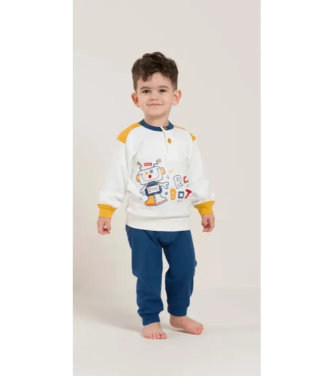 Pigiama invernale Neonato interlock serafino con due bottoni Gary V10011 - Caos Intimo Donna - Uomo - Bambini - Casa - Gary