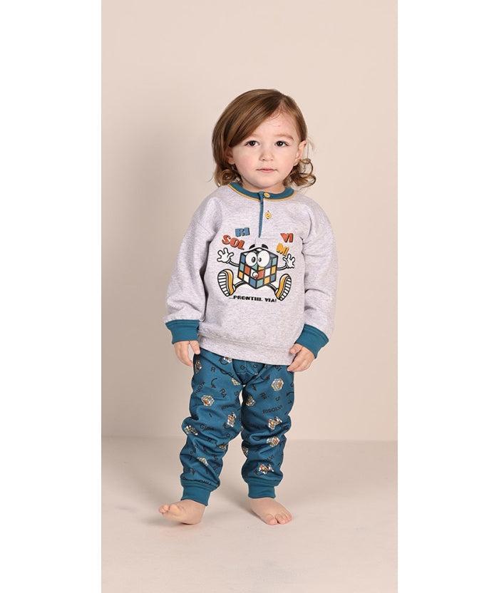 Pigiama invernale Neonato serafino con due bottoni felpa Gary 1043 - Caos Intimo Donna - Uomo - Bambini - Casa - Gary