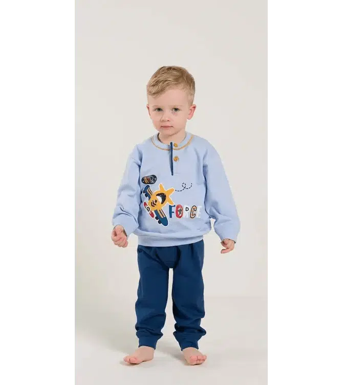 Pigiama invernale Neonato serafino con due bottoni felpa Gary V10031 - Caos Intimo Donna - Uomo - Bambini - Casa - Gary