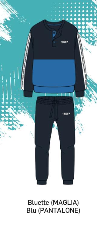 Pigiama lungo uomo Legea 100% cotone PG49660 - Caos Intimo Donna - Uomo - Bambini - Casa - Legea