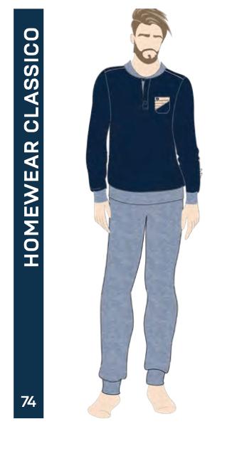 Pigiama lungo uomo Nottingham 100% cotone PG50199 - Caos Intimo Donna - Uomo - Bambini - Casa - Nottingham