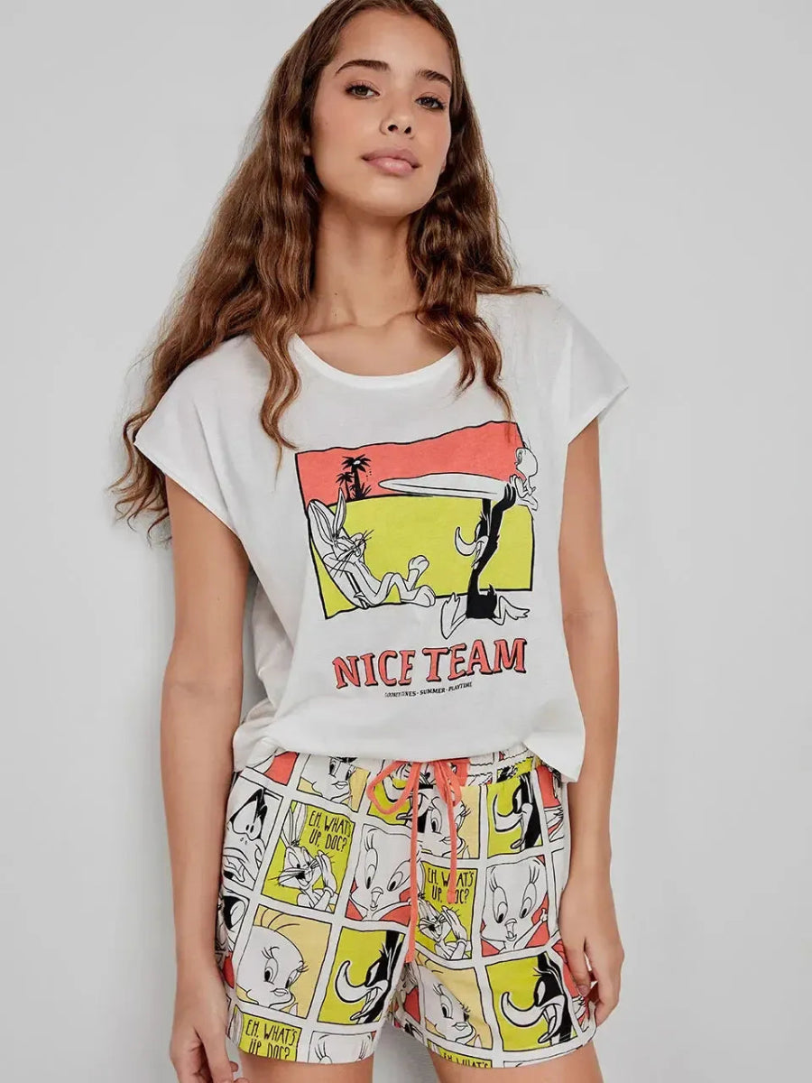 Pigiama manica scesa donna cotone Gisela Looney Tunes 2/20274 - Caos Intimo Donna - Uomo - Bambini - Casa - Gisela