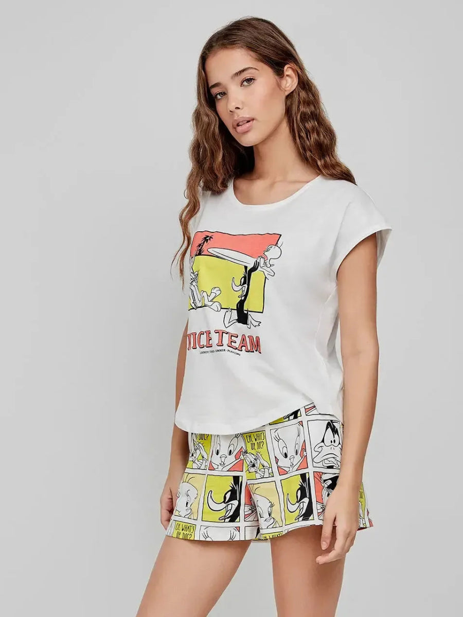 Pigiama manica scesa donna cotone Gisela Looney Tunes 2/20274 - Caos Intimo Donna - Uomo - Bambini - Casa - Gisela