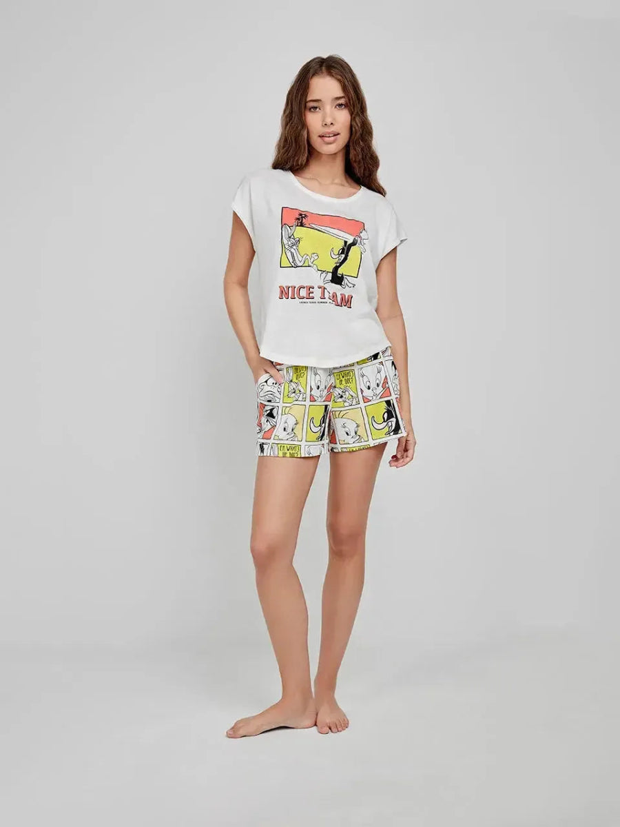 Pigiama manica scesa donna cotone Gisela Looney Tunes 2/20274 - Caos Intimo Donna - Uomo - Bambini - Casa - Gisela