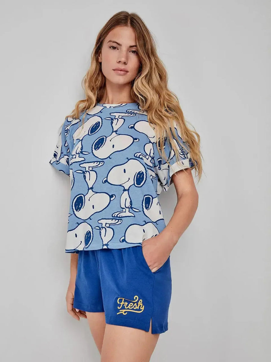 Pigiama mezza manica donna cotone Peanuts Snoopy Gisela 2/20282 - Caos Intimo Donna - Uomo - Bambini - Casa - Gisela