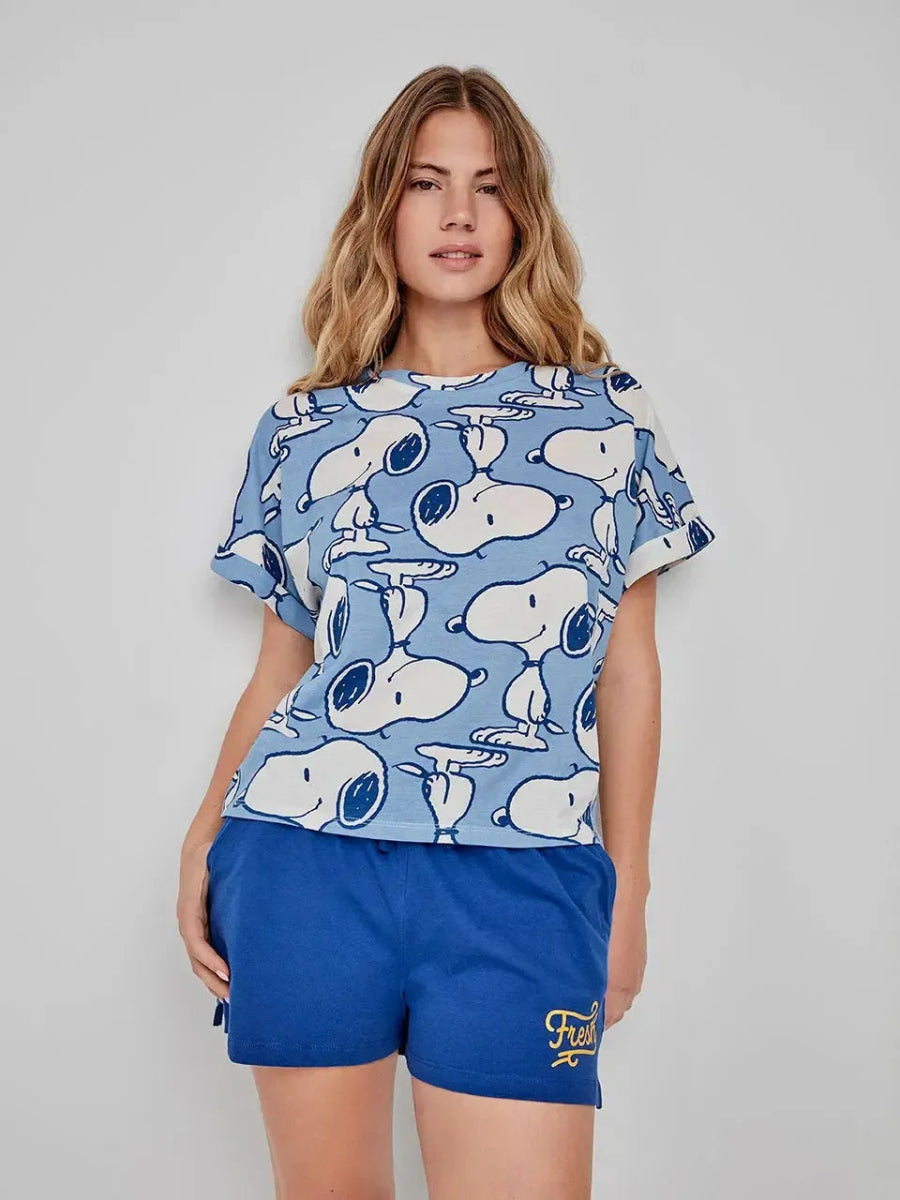 Pigiama mezza manica donna cotone Peanuts Snoopy Gisela 2/20282 - Caos Intimo Donna - Uomo - Bambini - Casa - Gisela