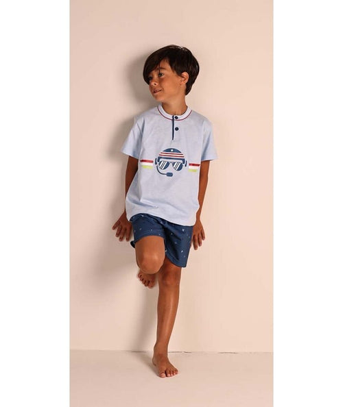 Pigiama mezza manica pantaloncino bambino jersey puro cotone Gary 2158 - Caos Intimo Donna - Uomo - Bambini - Casa - Gary