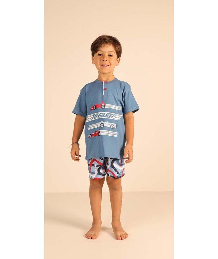 Pigiama mezza manica pantaloncino bambino jersey puro cotone Gary Z25080 - Caos Intimo Donna - Uomo - Bambini - Casa - Gary