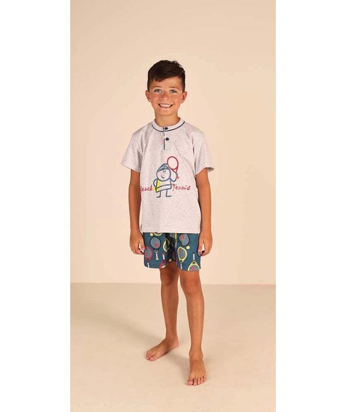 Pigiama mezza manica pantaloncino bambino jersey puro cotone Gary Z25085 - Caos Intimo Donna - Uomo - Bambini - Casa - Gary