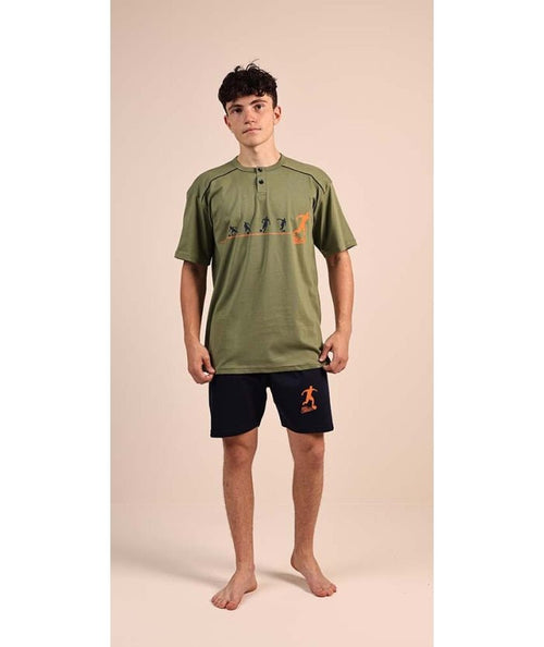 Pigiama mezza manica pantaloncino ragazzo jersey puro cotone Gary 4111 - Caos Intimo Donna - Uomo - Bambini - Casa - Gary