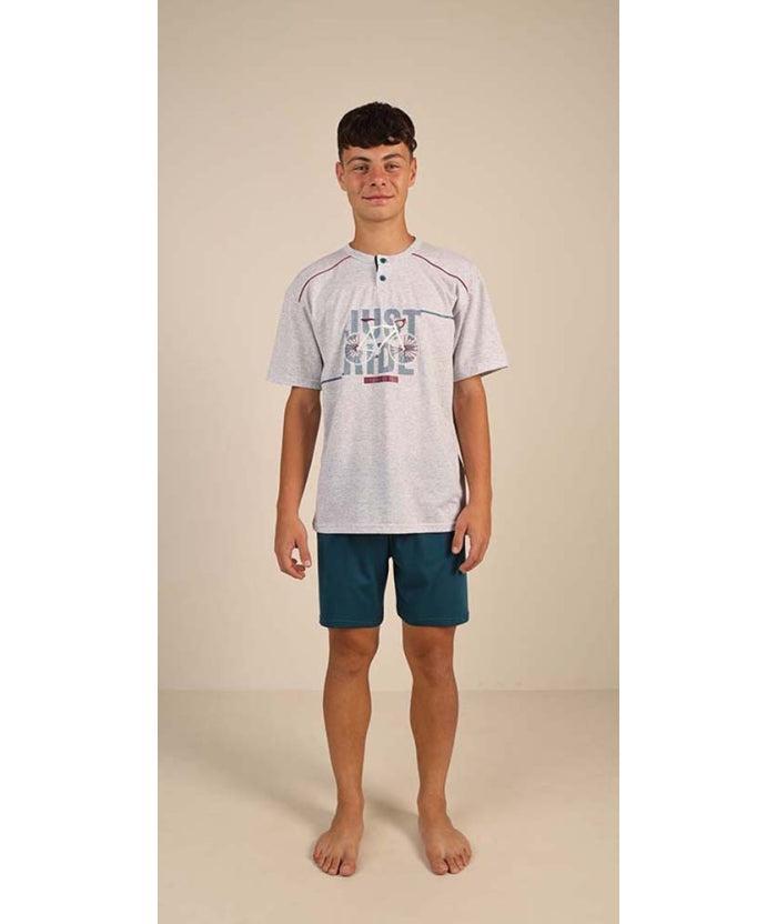 Pigiama mezza manica pantaloncino ragazzo jersey puro cotone Gary Z45035 - Caos Intimo Donna - Uomo - Bambini - Casa - Gary