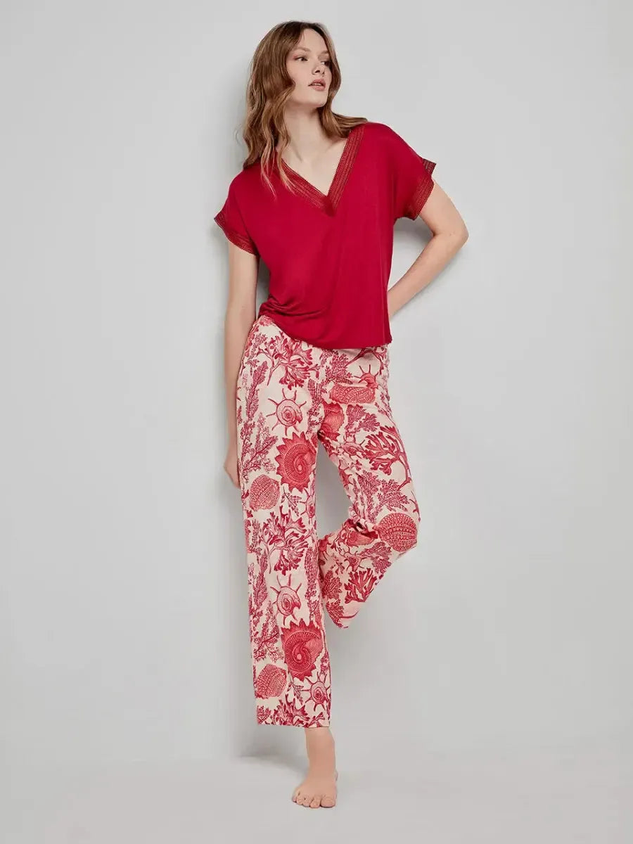Pigiama mezza manica pantalone lungo donna modal raso Gisela 20251 - Caos Intimo Donna - Uomo - Bambini - Casa - Gisela