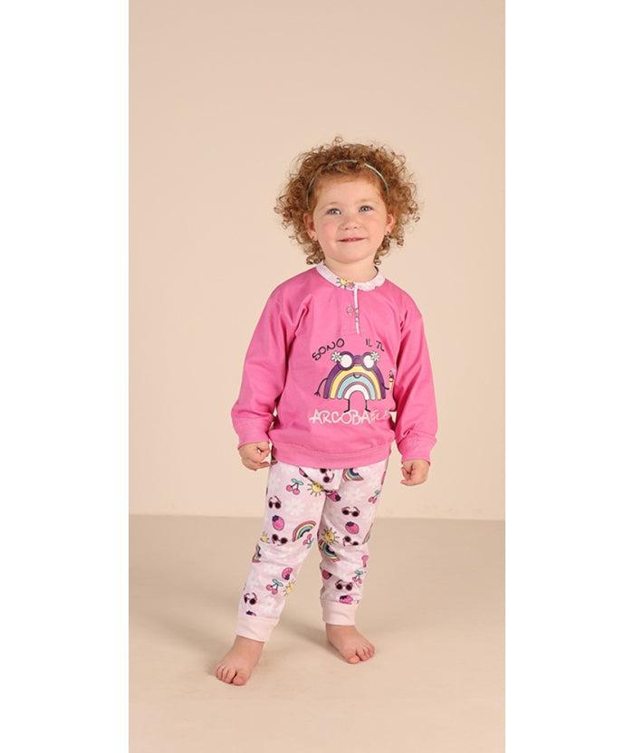 Pigiama Gary neonata manica lunga puro cotone jersey bambina Z10006