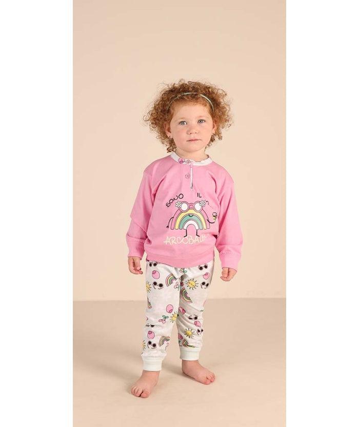 Pigiama Gary neonata manica lunga puro cotone jersey bambina Z10006