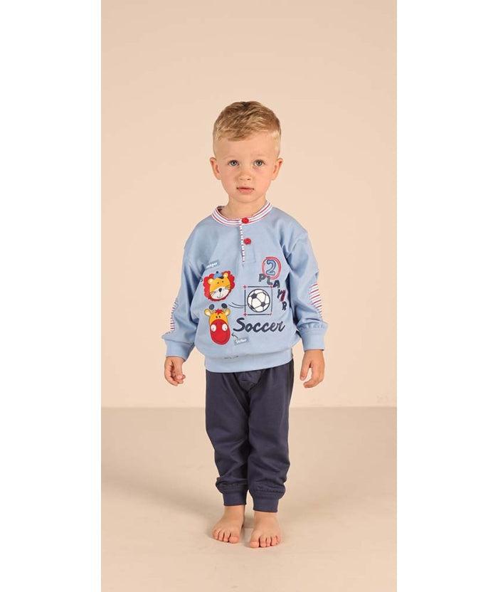 Pigiama Gary neonato manica lunga puro cotone jersey Z10012