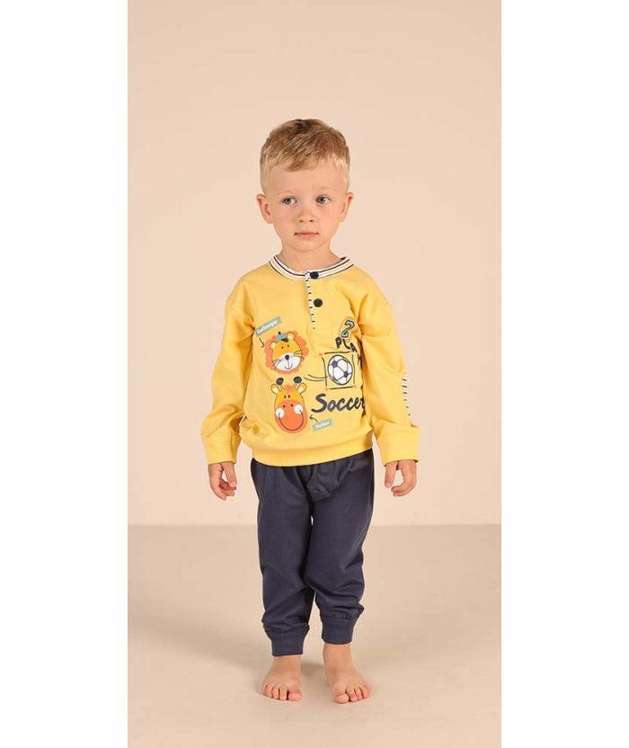 Pigiama Gary neonato manica lunga puro cotone jersey Z10012