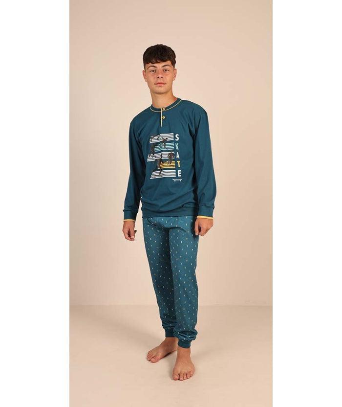 Pigiama serafino ragazzo jersey puro cotone Gary Z40011