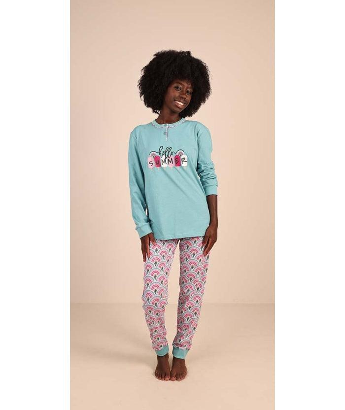 Pigiama serafino ragazza jersey puro cotone Gary Z40001 - Caos Intimo Donna - Uomo - Bambini - Casa - Gary