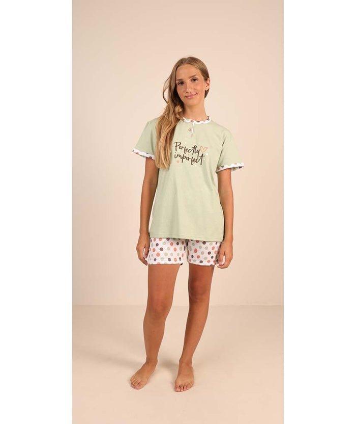 Pigiama serafino ragazza manica corta pantaloncino jersey puro cotone Gary Z45025 - Caos Intimo Donna - Uomo - Bambini - Casa - Gary