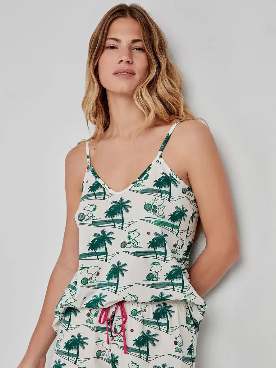 Pigiama spallina stretta donna cotone Gisela Peanuits Snoopy 20279 - Caos Intimo Donna - Uomo - Bambini - Casa - Gisela