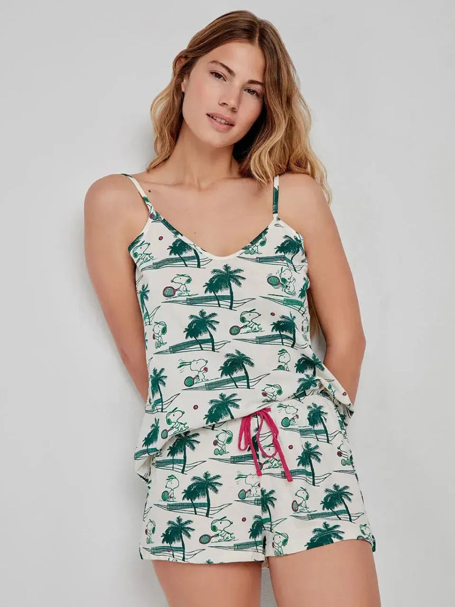 Pigiama spallina stretta donna cotone Gisela Peanuits Snoopy 20279 - Caos Intimo Donna - Uomo - Bambini - Casa - Gisela