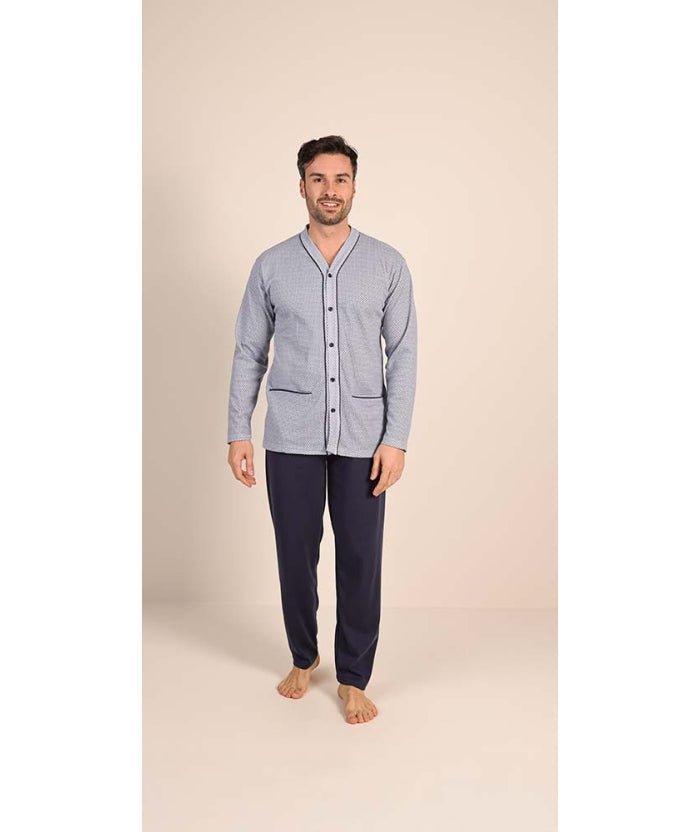 Pigiama uomo aperto Gary calibrato invernale interlock C651CONF - Caos Intimo Donna - Uomo - Bambini - Casa - Gary