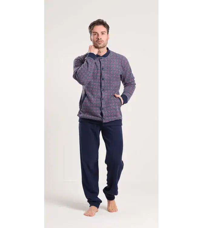 Pigiama uomo aperto Gary calibrato punto milano flanellato V60058CONF - Caos Intimo Donna - Uomo - Bambini - Casa - Gary
