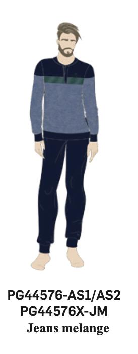 Pigiama uomo calibrato Nottingham caldo cotone interlock PG44576X - Caos Intimo Donna - Uomo - Bambini - Casa - Nottingham