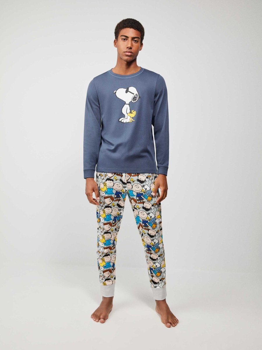 Pigiama uomo Gisela girocollo in caldo cotone Snoopy Peanuts 20218 - Caos Intimo Donna - Uomo - Bambini - Casa - Gisela
