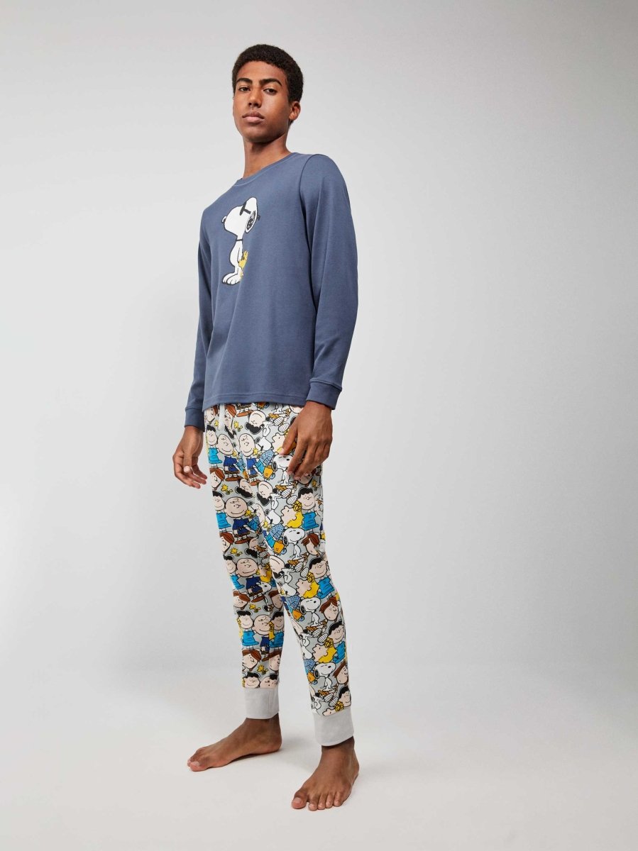Pigiama uomo Gisela girocollo in caldo cotone Snoopy Peanuts 20218 - Caos Intimo Donna - Uomo - Bambini - Casa - Gisela