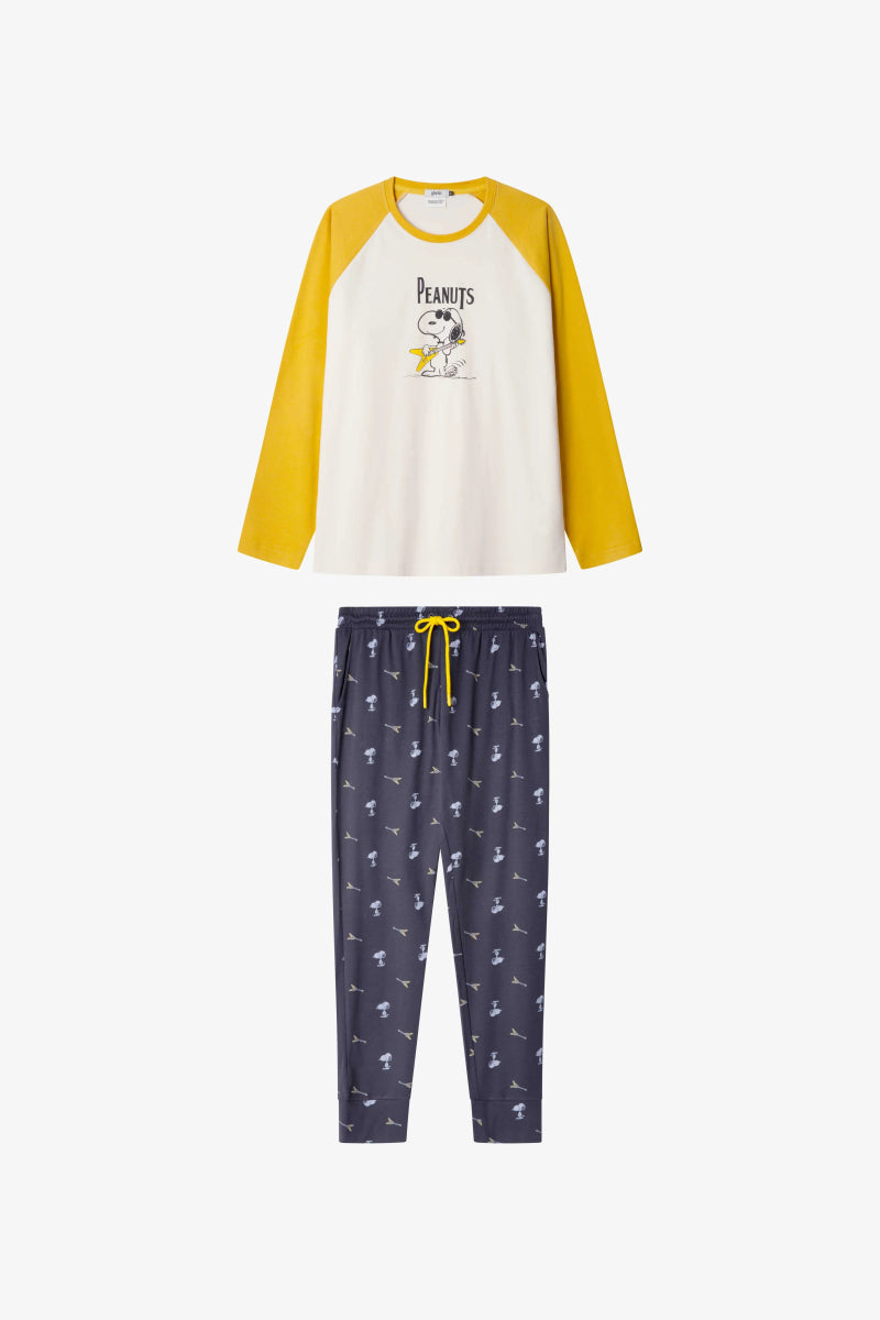 Pigiama uomo Gisela girocollo in caldo cotone Snoopy Peanuts 20343 - Caos Intimo Donna - Uomo - Bambini - Casa - Gisela