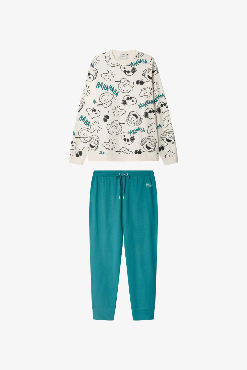 Pigiama uomo Gisela girocollo in caldo cotone Snoopy Peanuts 20344 - Caos Intimo Donna - Uomo - Bambini - Casa - Gisela