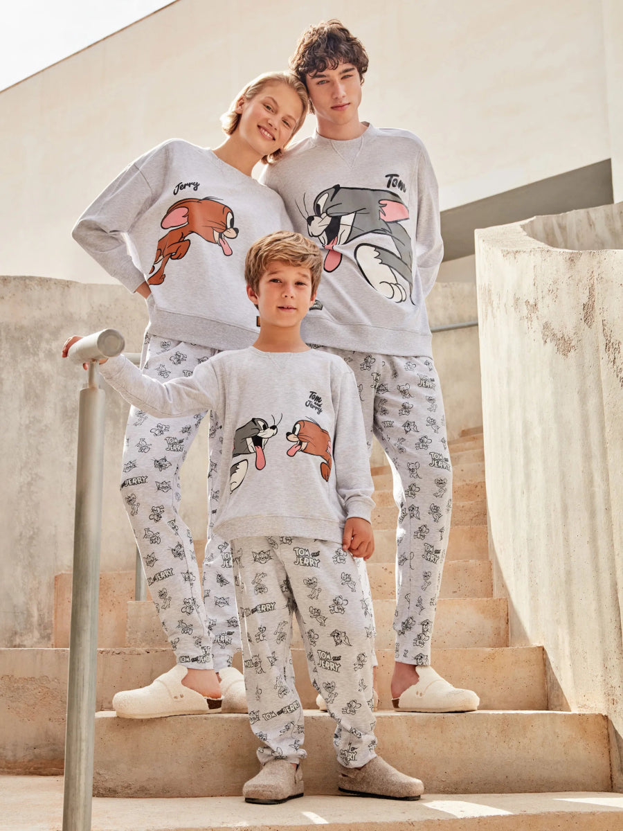 Pigiama uomo Gisela girocollo in caldo cotone Tom & Jerry 20350 - Caos Intimo Donna - Uomo - Bambini - Casa - Gisela