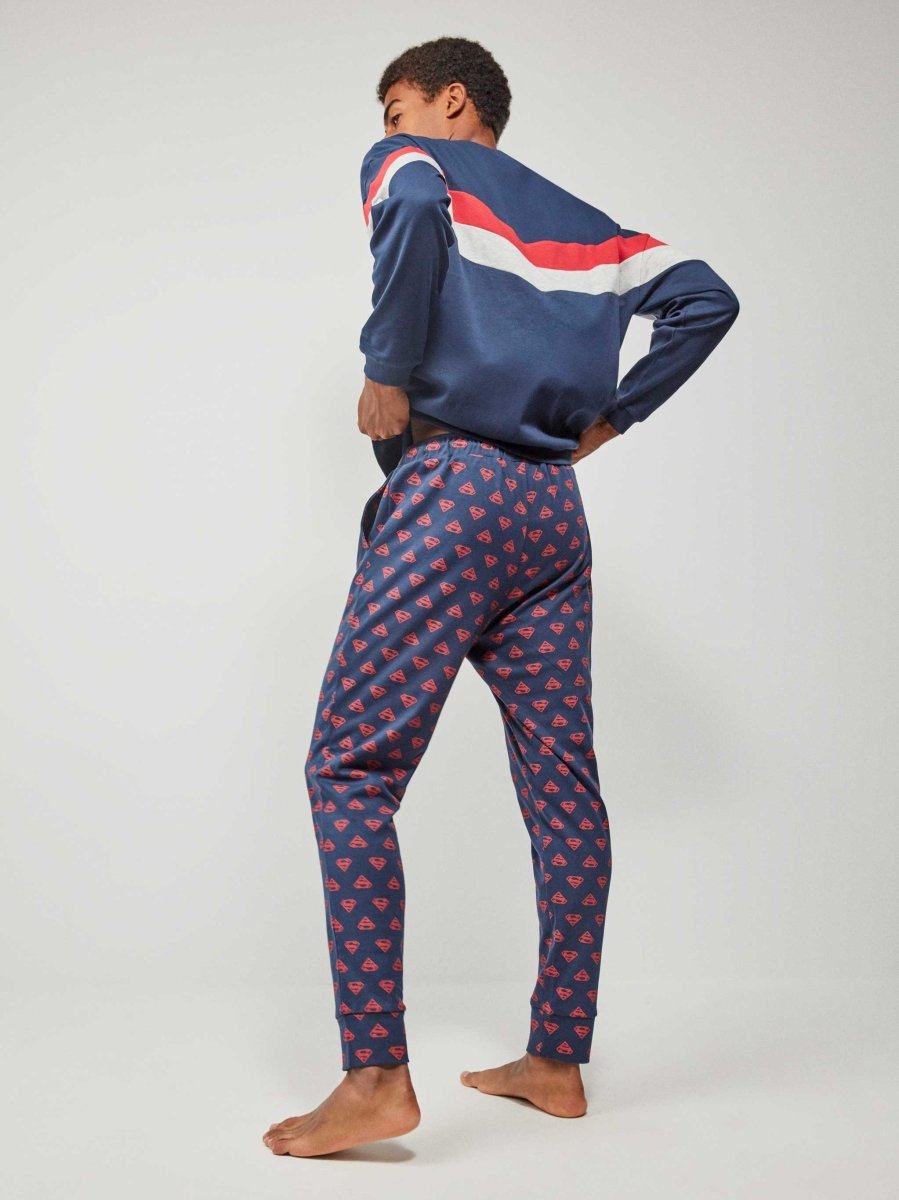 Pigiama uomo Gisela girocollo interlock Superman DC 20242 - Caos Intimo Donna - Uomo - Bambini - Casa - Gisela