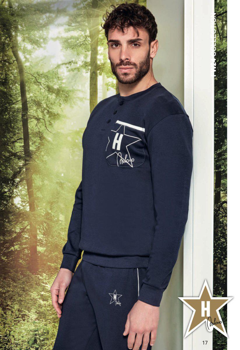 Pigiama uomo Hollywood Milano serafino caldo cotone interlock PG44924 - Caos Intimo Donna - Uomo - Bambini - Casa - Hollywood Milano