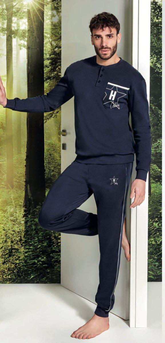 Pigiama uomo Hollywood Milano serafino caldo cotone interlock PG44924 - Caos Intimo Donna - Uomo - Bambini - Casa - Hollywood Milano