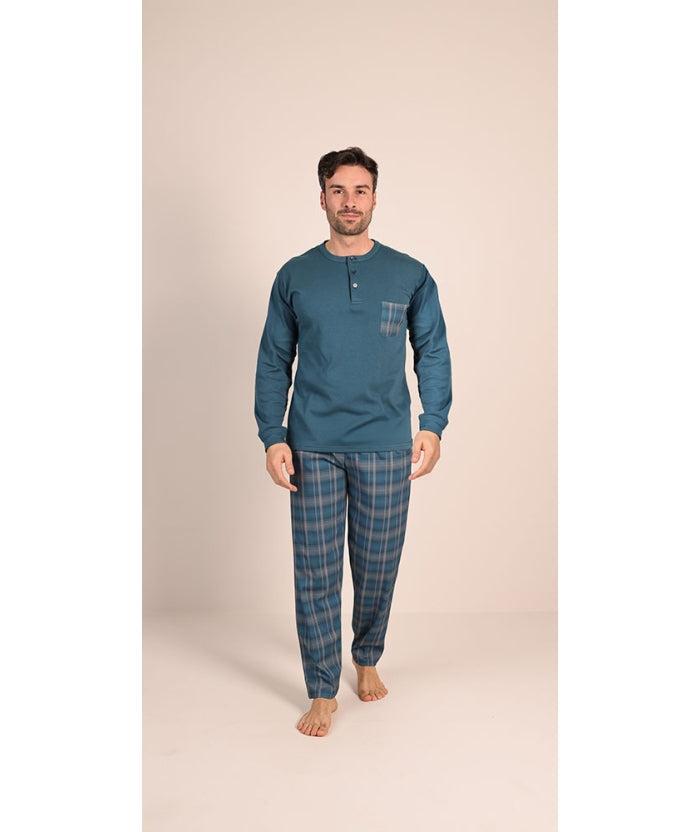 Pigiama uomo serafino invernale interlock Gary 6040