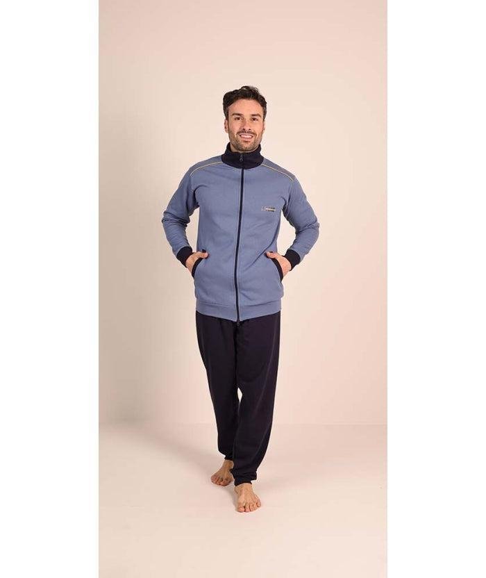 Pigiama uomo invernale aperto con zip felpato Gary 6132 - Caos Intimo Donna - Uomo - Bambini - Casa - Gary