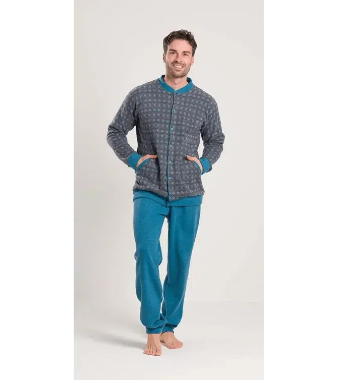 Pigiama uomo invernale aperto punto Milano Gary flanellato V60058 - Caos Intimo Donna - Uomo - Bambini - Casa - Gary
