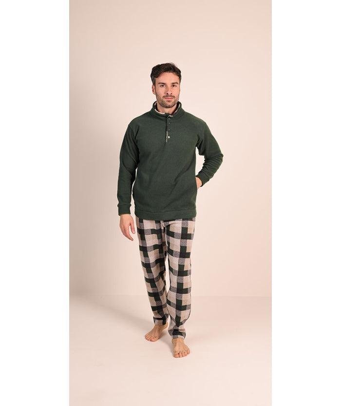 Pigiama uomo invernale collo alto punto Milano Gary flanellato 6072 - Caos Intimo Donna - Uomo - Bambini - Casa - Gary