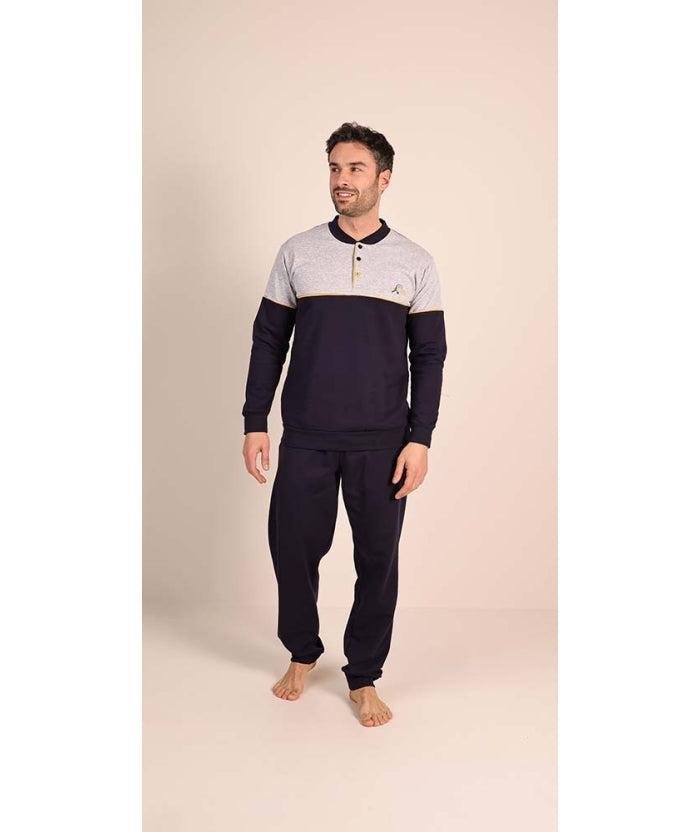 Pigiama uomo invernale collo serafino felpato Gary 6131 - Caos Intimo Donna - Uomo - Bambini - Casa - Gary