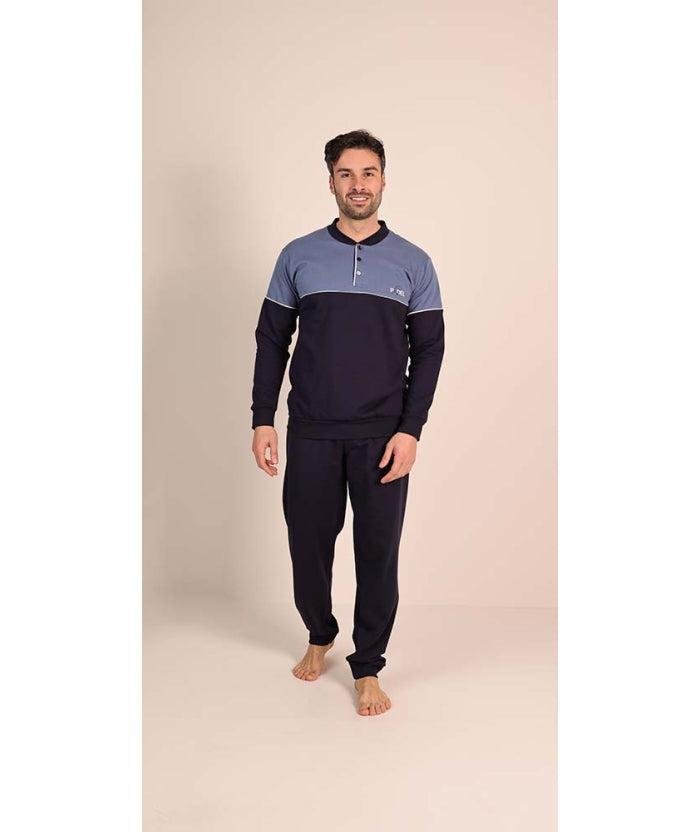 Pigiama uomo invernale collo serafino felpato Gary 6131 - Caos Intimo Donna - Uomo - Bambini - Casa - Gary