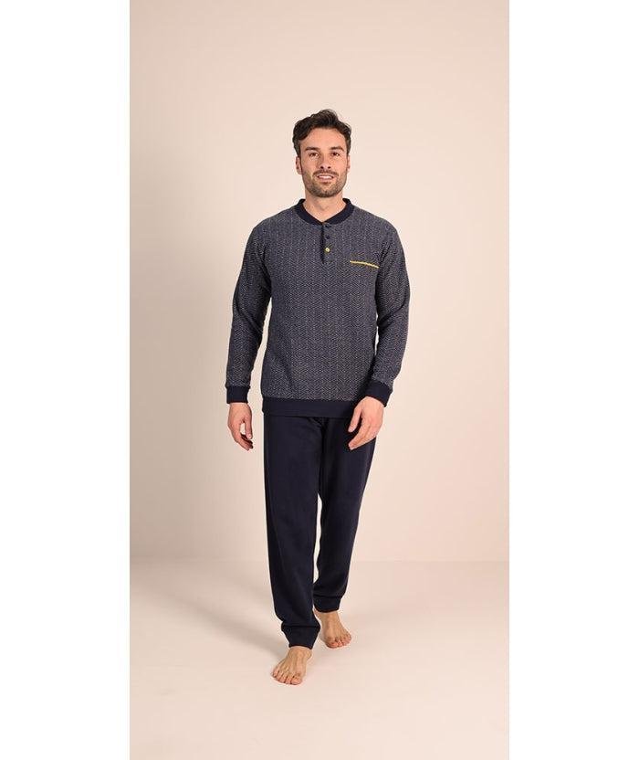 Pigiama uomo invernale collo serafino punto Milano Gary flanellato 6086 - Caos Intimo Donna - Uomo - Bambini - Casa - Gary