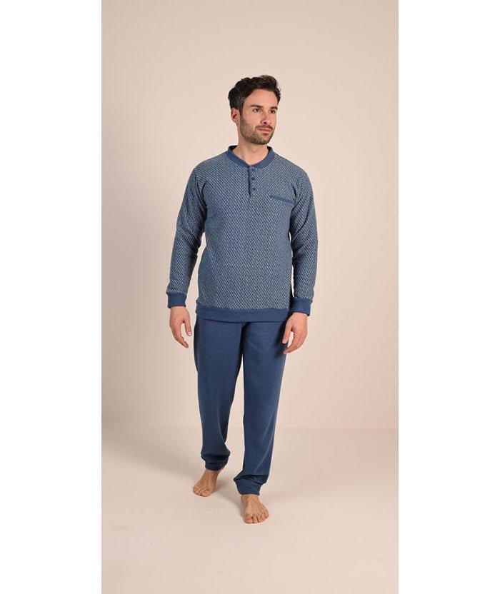Pigiama uomo invernale collo serafino punto Milano Gary flanellato 6100 - Caos Intimo Donna - Uomo - Bambini - Casa - Gary