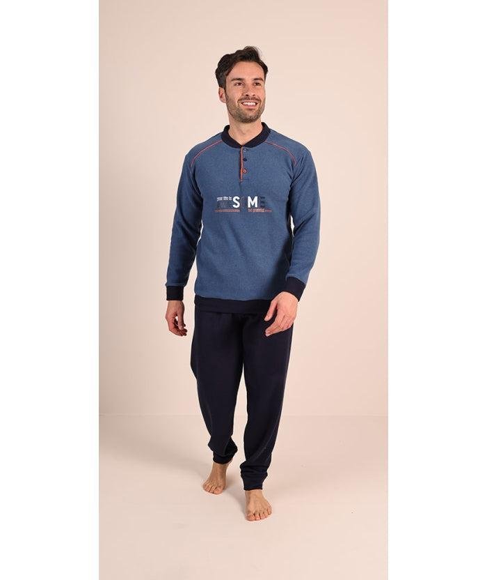 Pigiama uomo invernale collo serafino punto Milano Gary flanellato 6121 - Caos Intimo Donna - Uomo - Bambini - Casa - Gary