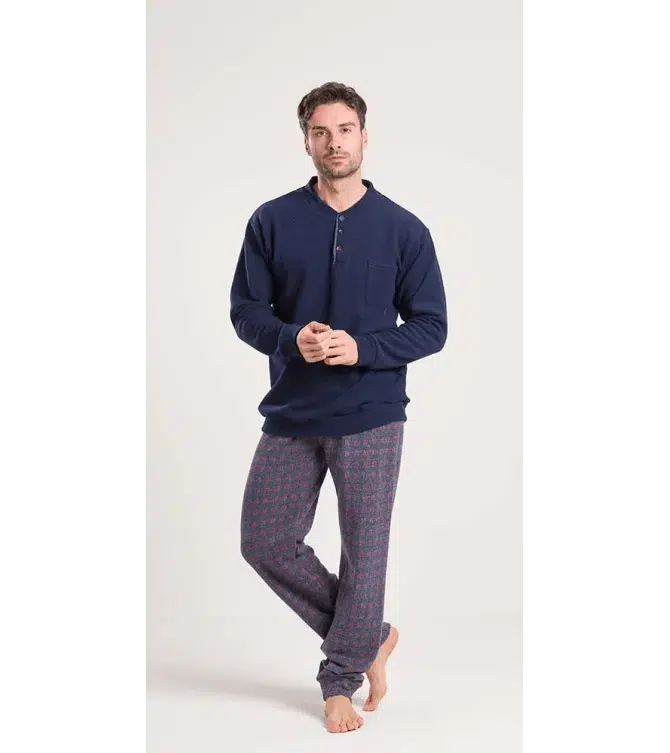 Pigiama uomo invernale collo serafino punto Milano Gary flanellato V60055 - Caos Intimo Donna - Uomo - Bambini - Casa - Gary